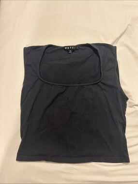 Motel Rocks Dark Grey Square Neck Sleeveless Top Large